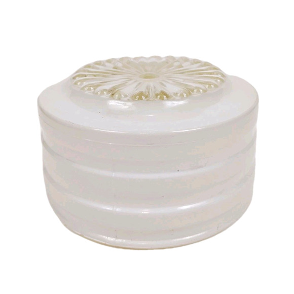 Vintage Ribbed Frosted White Clear Glass Ceiling Light Shade Drum Flush Mount 6" - Picture 7 of 9